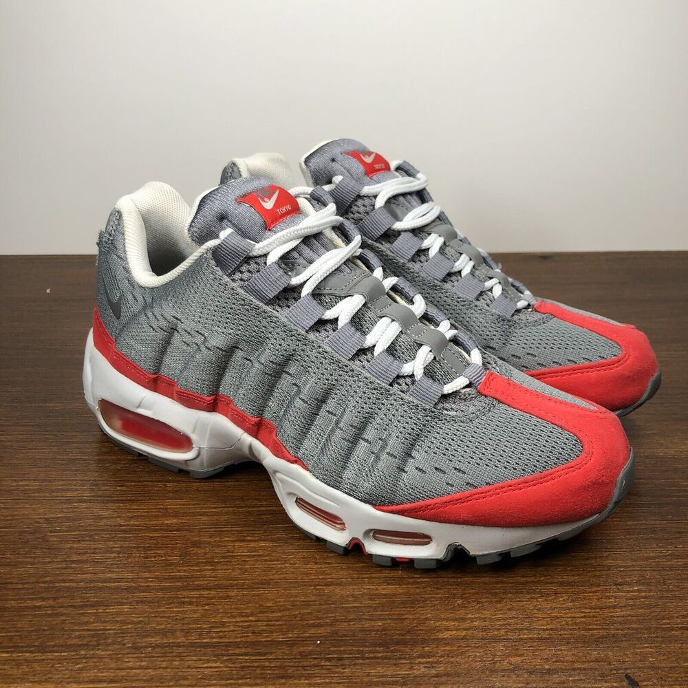 Nike Air Max 95 Premium EM Cool Grey Red Tokyo Athletic Shoes Womens 6.5